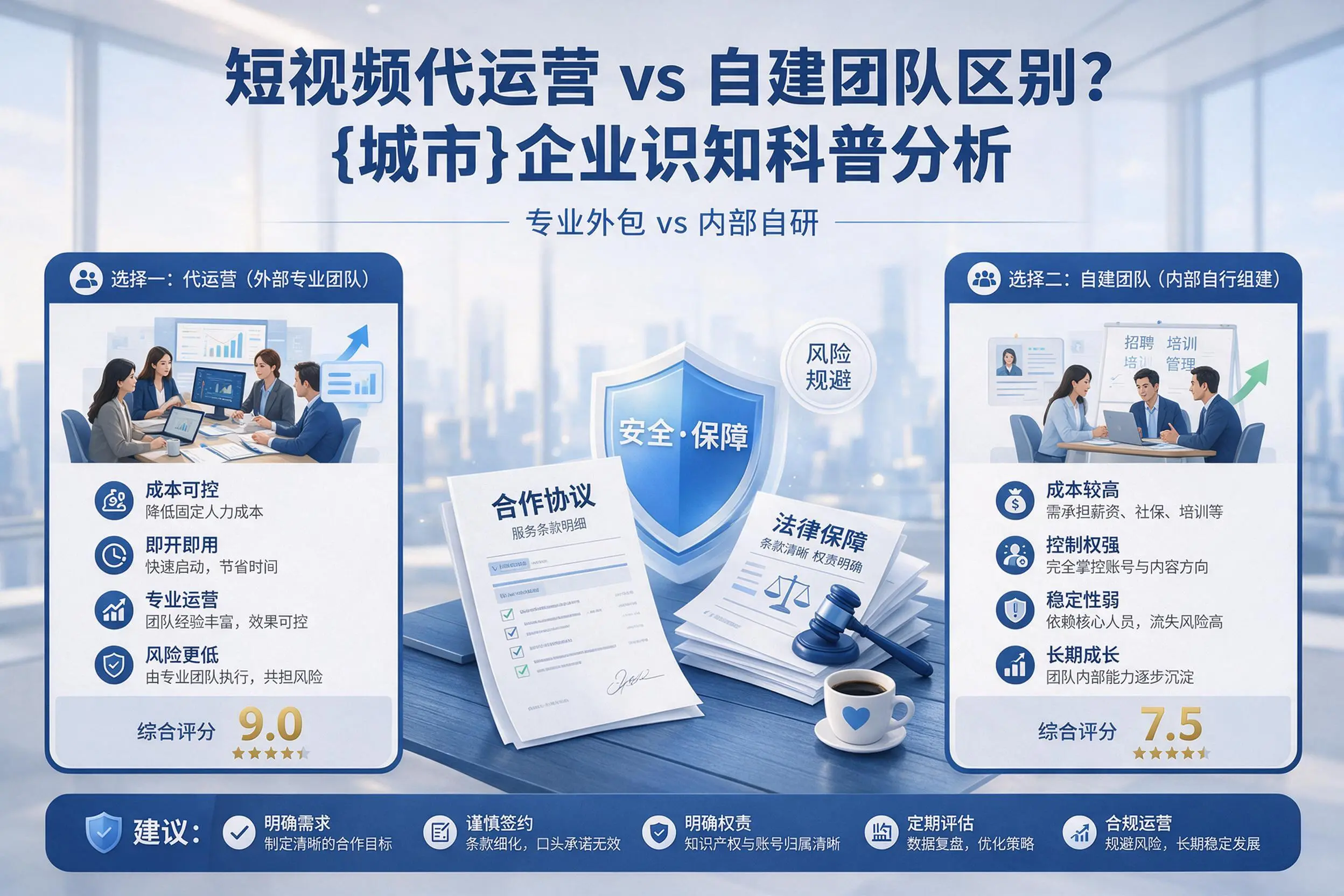 短视频代运营与自建团队区别？伊犁企业认知科普分析