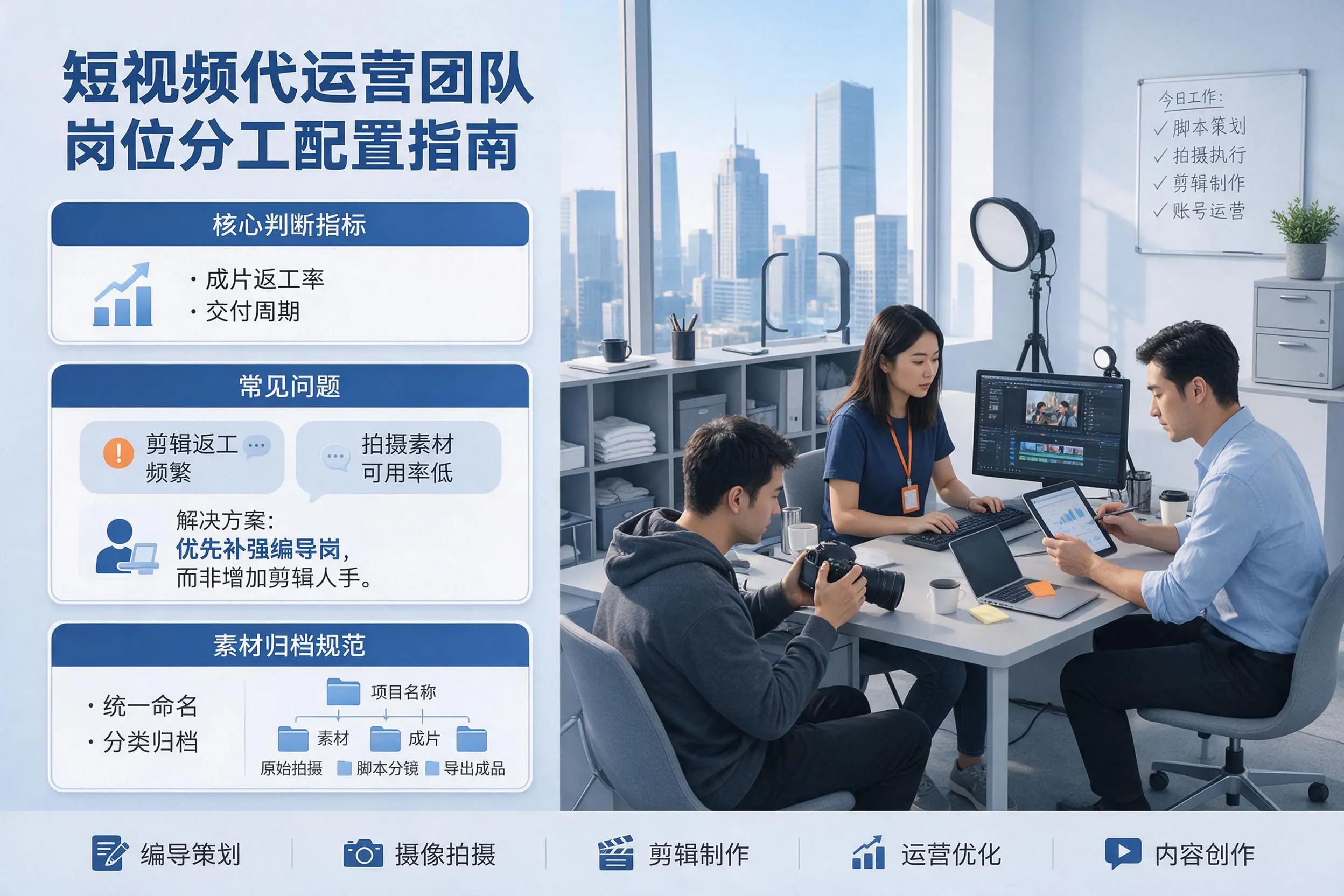 短视频代运营团队如何配置？伊犁企业岗位分工科普说明