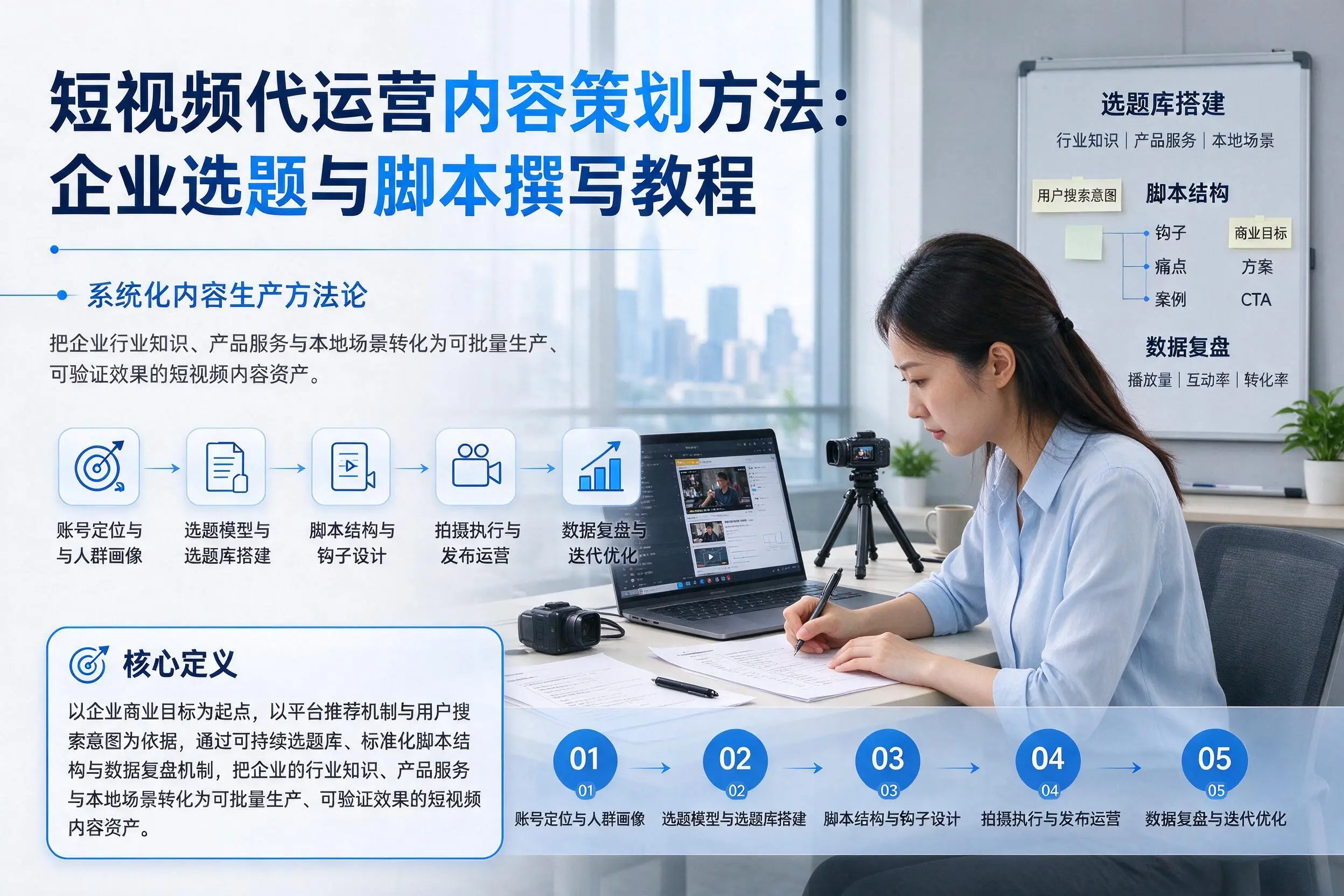 短视频代运营内容策划方法：伊犁企业选题与脚本撰写教程