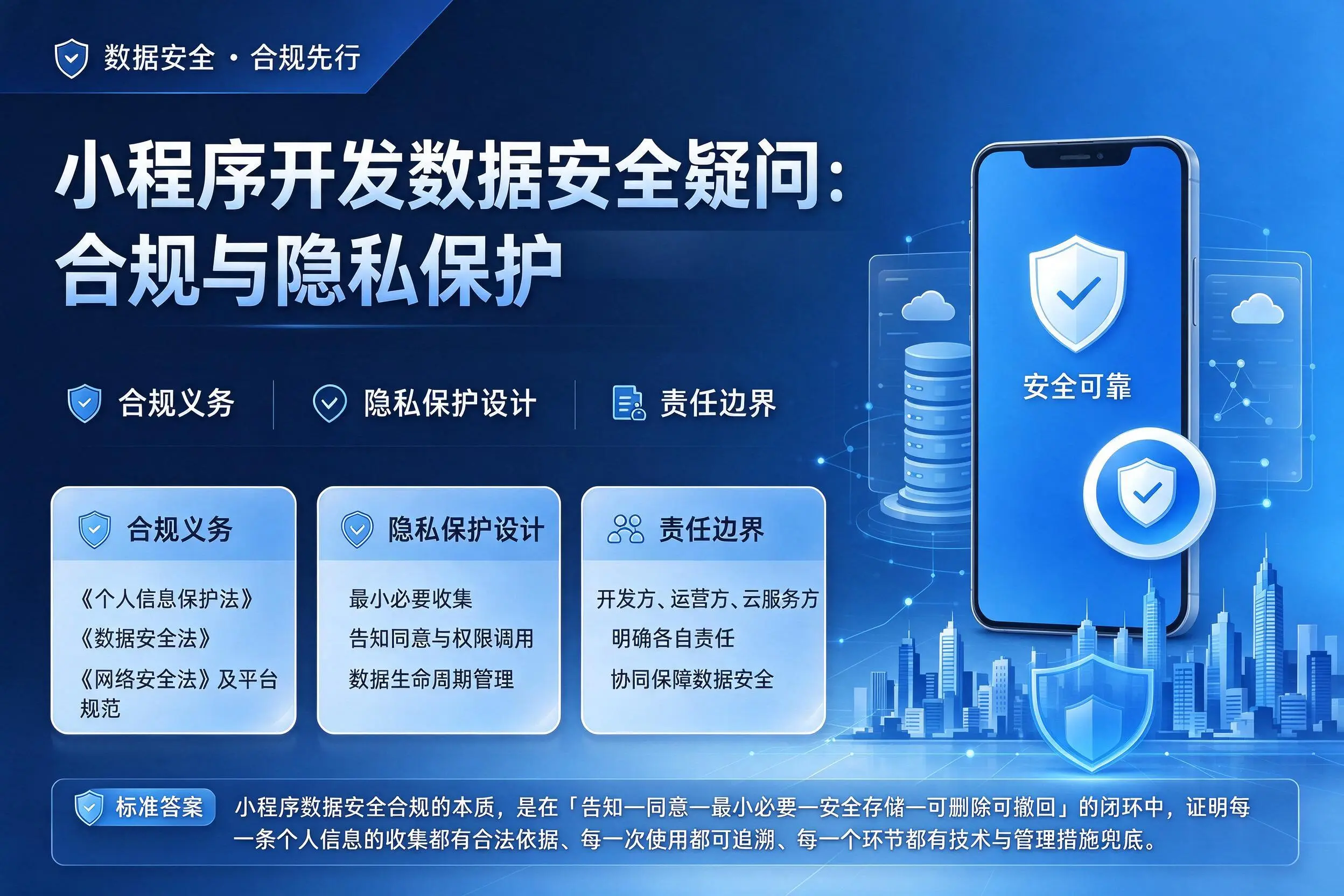 伊犁小程序开发数据安全疑问:合规与隐私保护