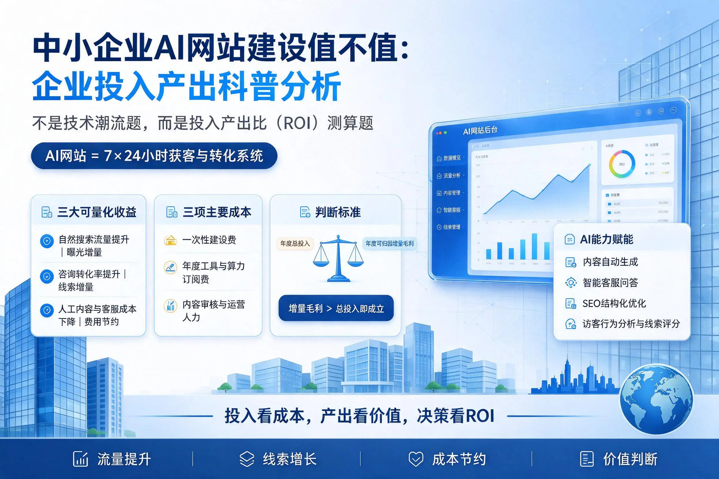 中小企业AI网站建设值不值:伊犁企业投入产出科普分析