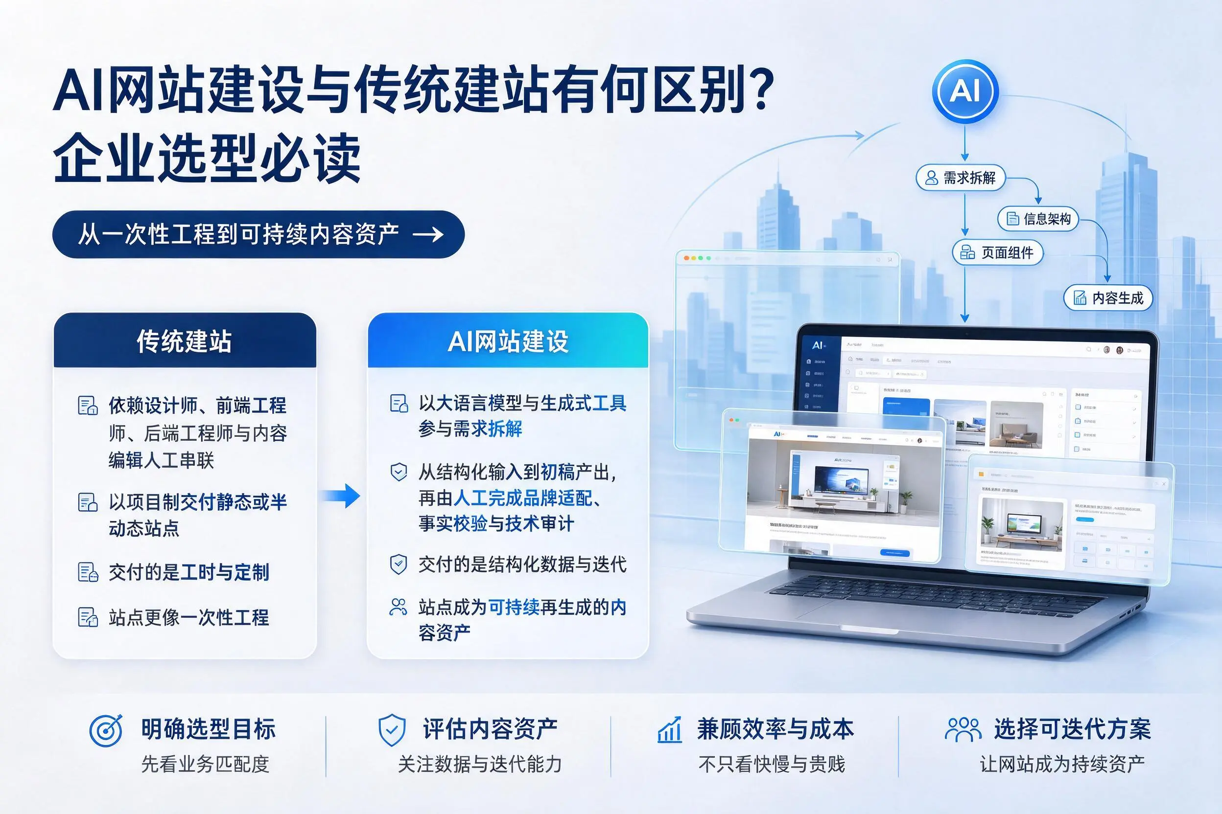 AI网站建设与传统建站有何区别？伊犁企业选型必读