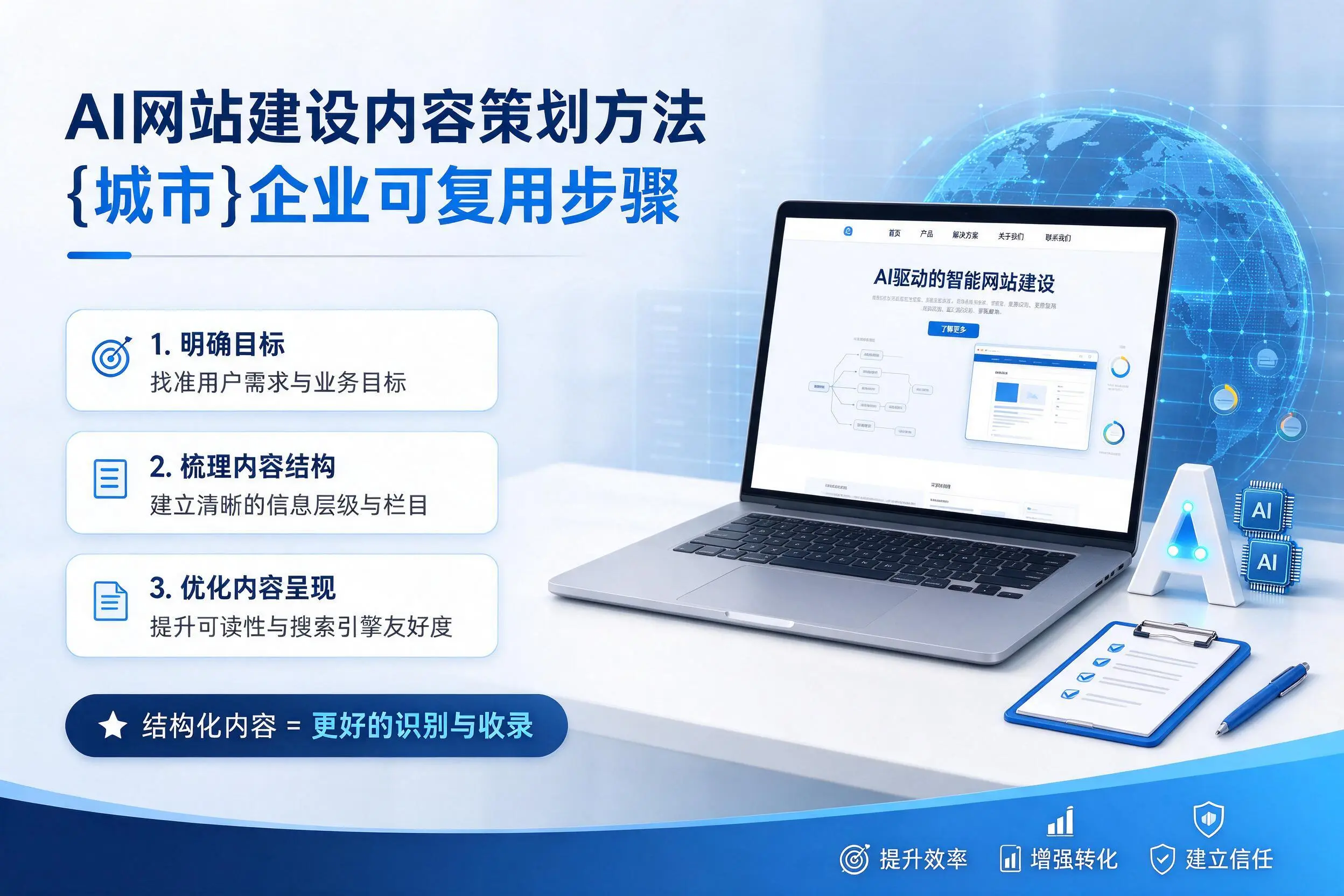 AI网站建设内容策划方法,伊犁企业可复用步骤