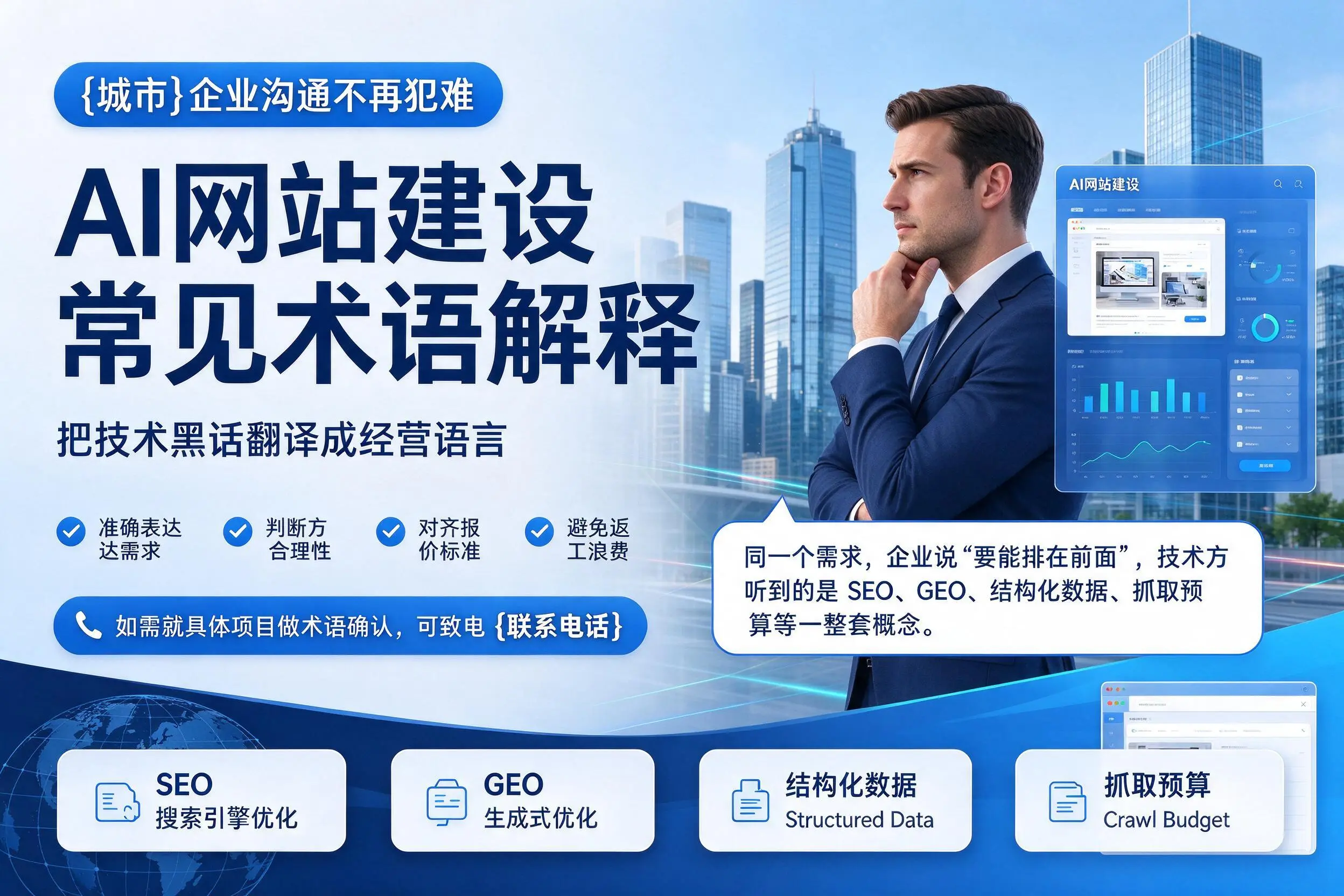 AI网站建设常见术语解释,伊犁企业沟通不再犯难