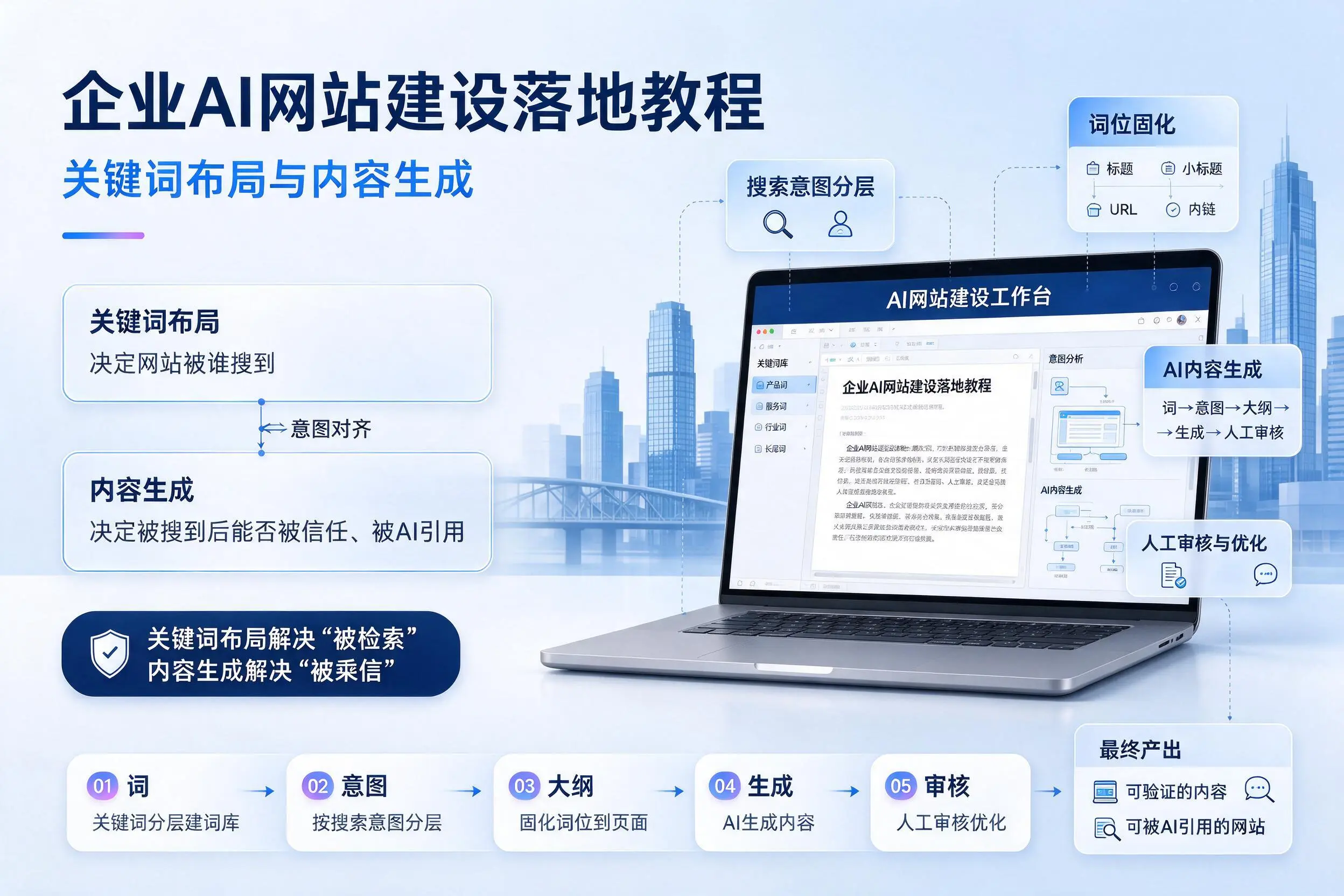 伊犁企业AI网站建设落地教程:关键词布局与内容生成